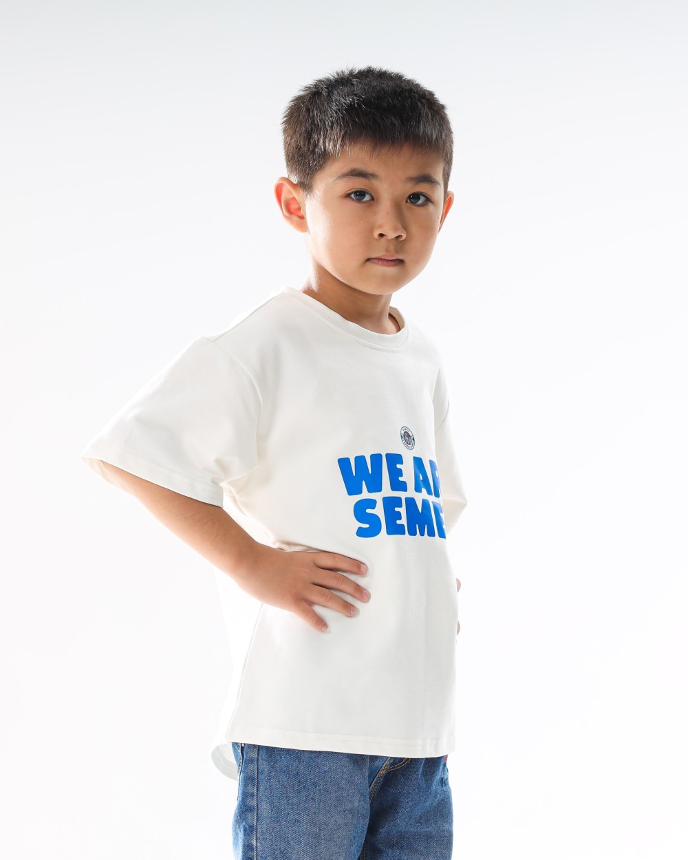 Футболка White blue family детская белая  - фото 1