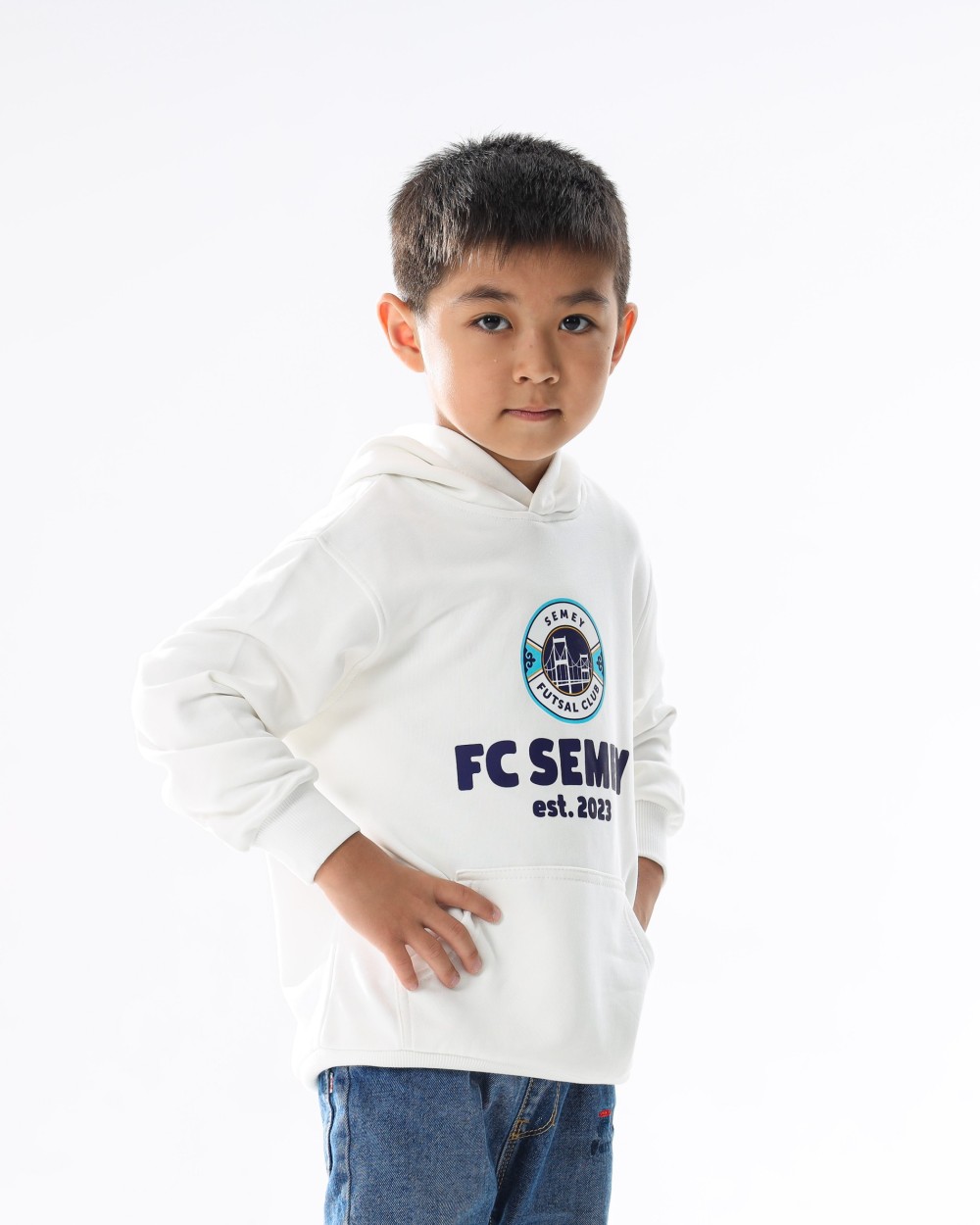 Худи детское FC Semey белое  - фото 2
